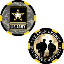 CH3510 U.S. Army &quot;I&#39;ve Been Broken, But Never Defeated&quot; Challenge Coin (... - $12.03