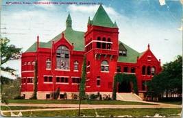 Vtg Postcard 1909 Memorial Hall Northwestern University - Hammon Publishing - £6.02 GBP