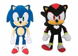 NEW Large Set of 2 Sonic the Hedgehog + Shadow 12&quot; Plush Licensed Kids Toys. NWT - £31.96 GBP