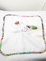 Vera Bradley Bunny lovey Baby Security Blanket TUTTI FRUTTI white paisley satin - £37.55 GBP