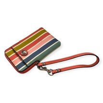 Coach Peyton Wallet Multi Color Stripes Wristlet - $18.49