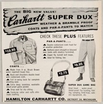1960 Print Ad Carhartt Super Dux Weather Proof Coats &amp; Pants Hamilton Detroit,MI - £10.60 GBP