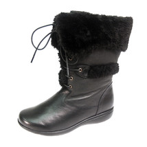 PEERAGE Carly Women Wide Width Leather Lace with Zip Mid Calf Boots - $129.95