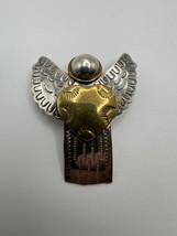 Vintage 2.25&quot; Sterling Silver Angel Brooch / Pendant BB11 - $38.41