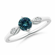 ANGARA Vintage Style Round Teal Montana Sapphire Solitaire Ring - £895.00 GBP