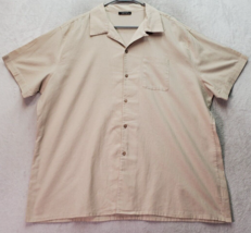 Coofandy Shirt Men&#39;s Size 3XL Tan Short Sleeve Chest Pocket Collared But... - £17.74 GBP