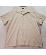 Coofandy Shirt Men&#39;s Size 3XL Tan Short Sleeve Chest Pocket Collared But... - £17.49 GBP