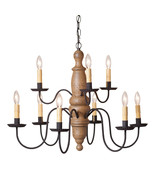 Nine Light Fairfield Dining Chandelier in Americana Pearwood 21 Inches High - £467.07 GBP