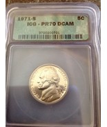 1971-S Jefferson Nickel Proof 70DC  ICG - £589.96 GBP