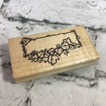 D.O.T.S. Wood Mounted Rubber Stamp Ivy Label Scrapbooking  - £3.91 GBP