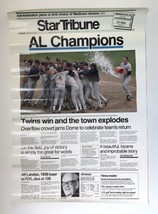 MINNESOTA TWINS Minneapolis Star Tribune POSTER Oct 13 1987 AL Champions... - $30.00