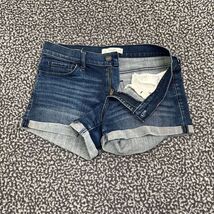 Abercrombie &amp; Fitch Shorts Women 6 Blue Denim Jeans Cuffed Faded Outdoor... - $345.09 MXN