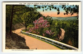 Loop On Scenic Road Mill Mountain Roanoke Virginia Postcard Linen Unposted VA - £8.73 GBP