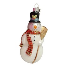 1 CBK MIDWEST Snowman Christmas Glass Hand Blown Ornament 3&quot; x 6.5&quot;  - £7.73 GBP