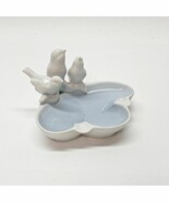 3 White Birds Dove Blue Soap Candy Trinket Dish Ashtray Gerold Porcelain... - $24.72