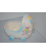 VTG Ceramic Baby Bassinet Planter Music Box Plays Rock a Bye Baby Taiwan... - $24.60 CAD
