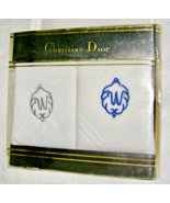 VINTAGE SET OF 2 CHRISTIAN DIOR MONSIEUR MEN’S HANDKERCHIEFS - 100% COTT... - $6.97 CAD