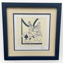 Cubain Sérigraphie King Sur Cheval à Jouer Carte Signée Encadré - £135.86 GBP