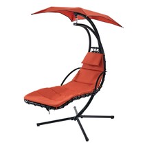 Hanging Chaise Lounger: Orange Canopy Swing Chair - £990.56 GBP