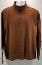 N) Van Heusen Men&#39;s Brown Quarter Zip Pullover Sweater Sweatshirt XXL - £18.74 GBP