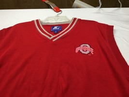 Vintage Mens Starter Ohio State Buckeyes Sweater Vest Size Large Red, Gr... - £27.22 GBP