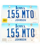 2011 United States Iowa Johnson County Passenger License Plate 155 MT0 - $458.21 MXN