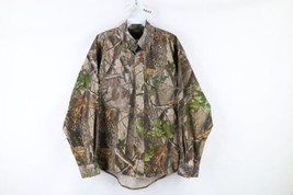 Vtg Streetwear Mens M Distressed Realtree Camouflage Chamois Cloth Button Shirt - £38.89 GBP