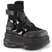 DEMONIA NEPTUNE-126 Men&#39;s Goth Punk Cyber 3&quot; Platform Black Ankle Boots ... - $128.95