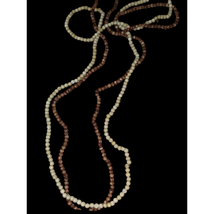 Gorgeous long beaded necklace with extra strand of tan beads free - £13.18 GBP