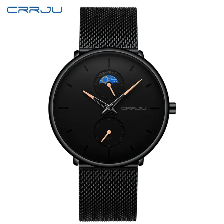 Black Slim  WoMen&#39;s   Men&#39;s    Luxury Elegant Dress  es Unisex Ultra Thin Wristw - £26.15 GBP