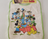 Vintage 1972 Baby Bib Plastic &amp; Terry Disney Mickey Minnie &amp; Friends Glenco - £15.42 GBP