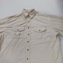 Vintage Eddie Bauer Men's Cream Heavyweight Cotton Long Sleeve Shirt Chest 52" image 10
