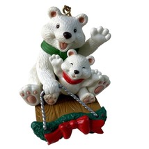 Vintage Christmas Ornament Westmar Ind Inc Polar Bears Sledding u 1996 - $14.99