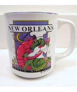 Vintage Mug Cup NEW ORLEANS 1985 CERAMIC COOKIN&#39; WITH JAZZ 3.5&quot; X 3&quot; - £18.84 GBP