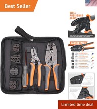 Ergonomic iCrimp Ratchet Crimper Set with 5 Interchangeable Jaws &amp; Wire ... - $952.78 MXN