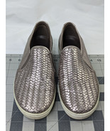 Ecco Womens Woven Leather Slip On Comfort Shoes Metallic Sz 8 - £37.33 GBP