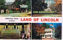 Illinois Postcard Land Of Lincoln New Salem Lincoln Home Tomb Cenotaph Multi - $2.96