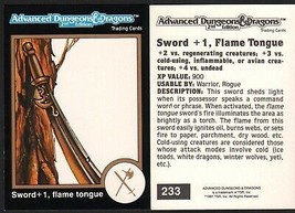 1991 TSR AD&amp;D Gold Border RPG Fantasy Art Card #233 Dungeons Dragons Magic Sword - £5.19 GBP