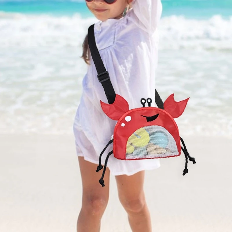 Beach Sand Toys Mesh Bag Cute Crab Shaped for Holding Beach Shell Toys - £7.79 GBP+