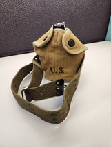 US Army World War 2 WW2 Water Bottle Canteen with Stamped Cover Reproduc... - $26.10