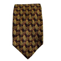 ermenegildo zegna gold leaf leaves print silk mens classic designer neck tie - £23.73 GBP