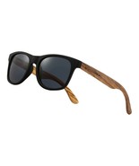 Unisex Wood Only Matte Black Sunglasses with Wooden Arms - £15.57 GBP