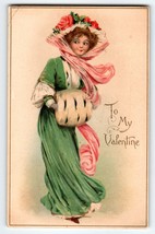 Valentines Day Postcard F. Brundage Women Muff Hand Warmer 1916 Tuck Series 126 - £33.81 GBP