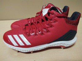 Adidas Icon 4 Bounce Mid Metal Cleats Red/White size 9 CG5178 NWOB - £51.39 GBP