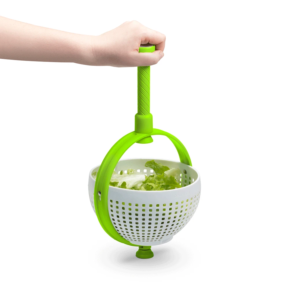 House Home Collapsible Salad Spinner Vegetable Fruit Drainer Non-Scratch Spinnin - £25.57 GBP