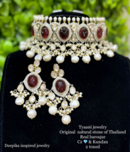 Bollywood Style Indian Ruby Gold Plated Kundan Choker Necklace Jewelry Set - £304.73 GBP
