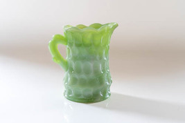 Kanawha Mini Creamer Thumb Print Slag Glass Marbled Green - $12.99