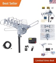 Advanced Outdoor HDTV Antenna with Remote - 150 Miles &amp; Low Noise Amplifier - $60.00