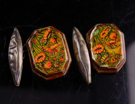 Antique Persian Cufflinks - Hand wrought - sterling - Vintage Jewelry - Russian  - $155.00
