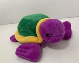 Fiesta 6.5” colored sea turtle purple green yellow multicolor plush beanbag - $13.50